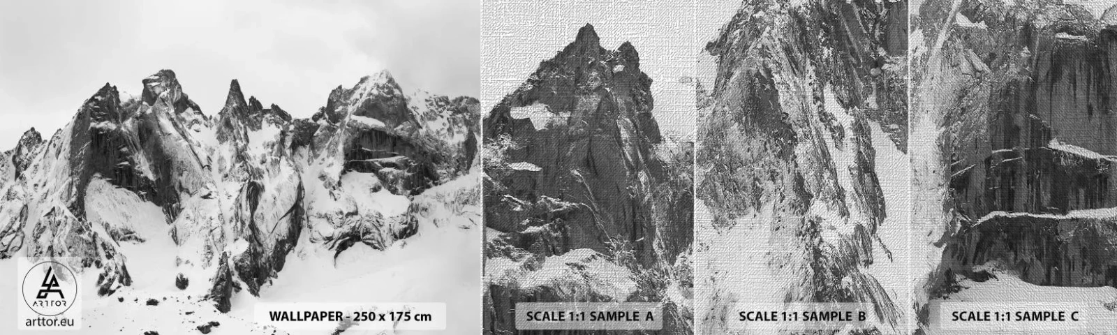 Vzorka fototapety Premium Canvas - Hrozivý žulový hrebeň - Krajina, hory, Alpy - 100x30 cm