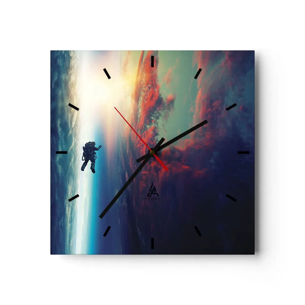 Nástenné hodiny - Tvárou v tvár vesmíru - 30x30 cm