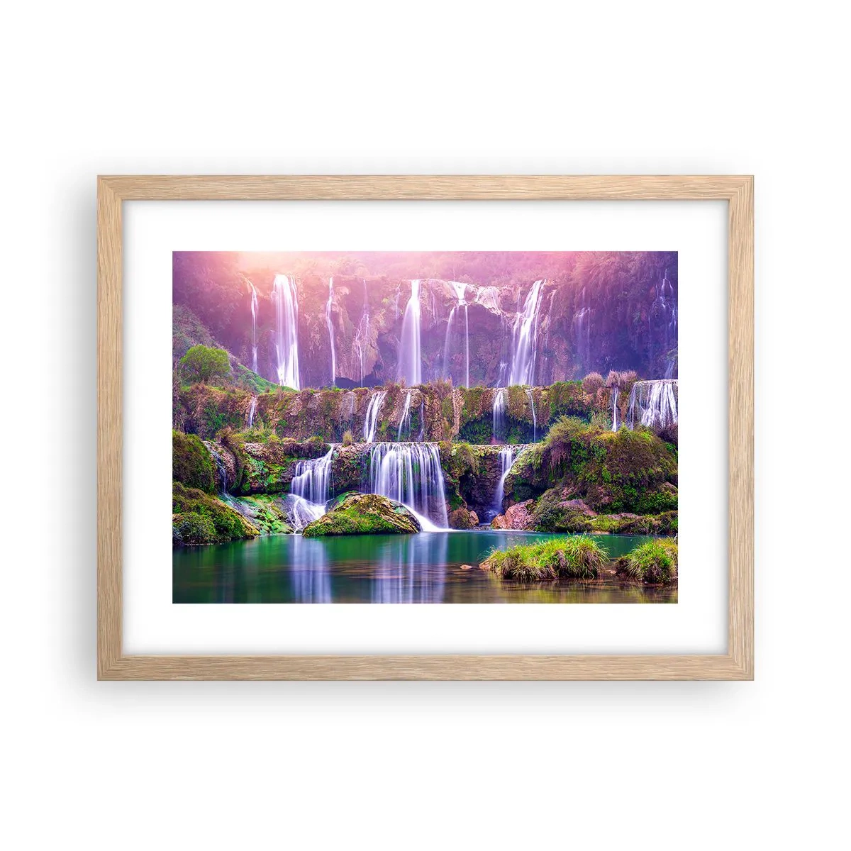 Plagát v ráme zo svetlého duba - Schody do neba - 40x30 cm