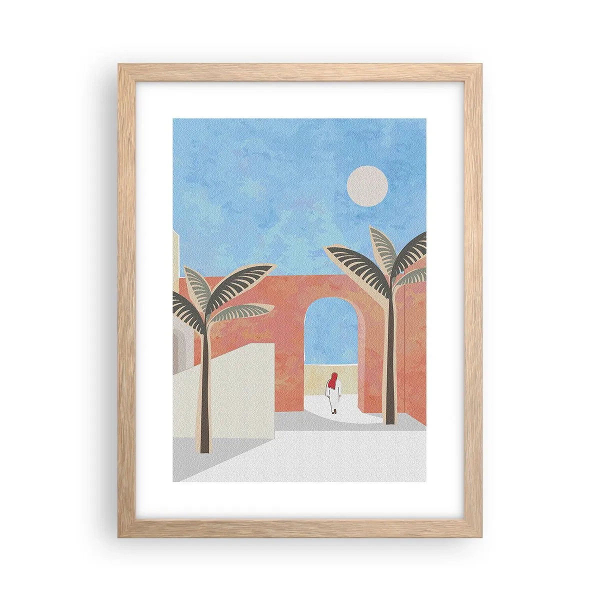 Plagát v ráme zo svetlého duba - Arabský deň - 30x40 cm