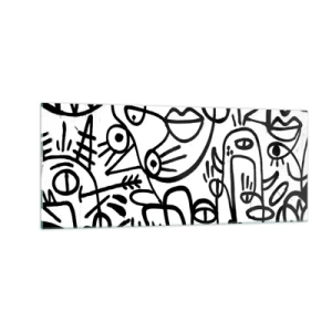 Obraz na skle - Tváre a preludy - 100x40 cm