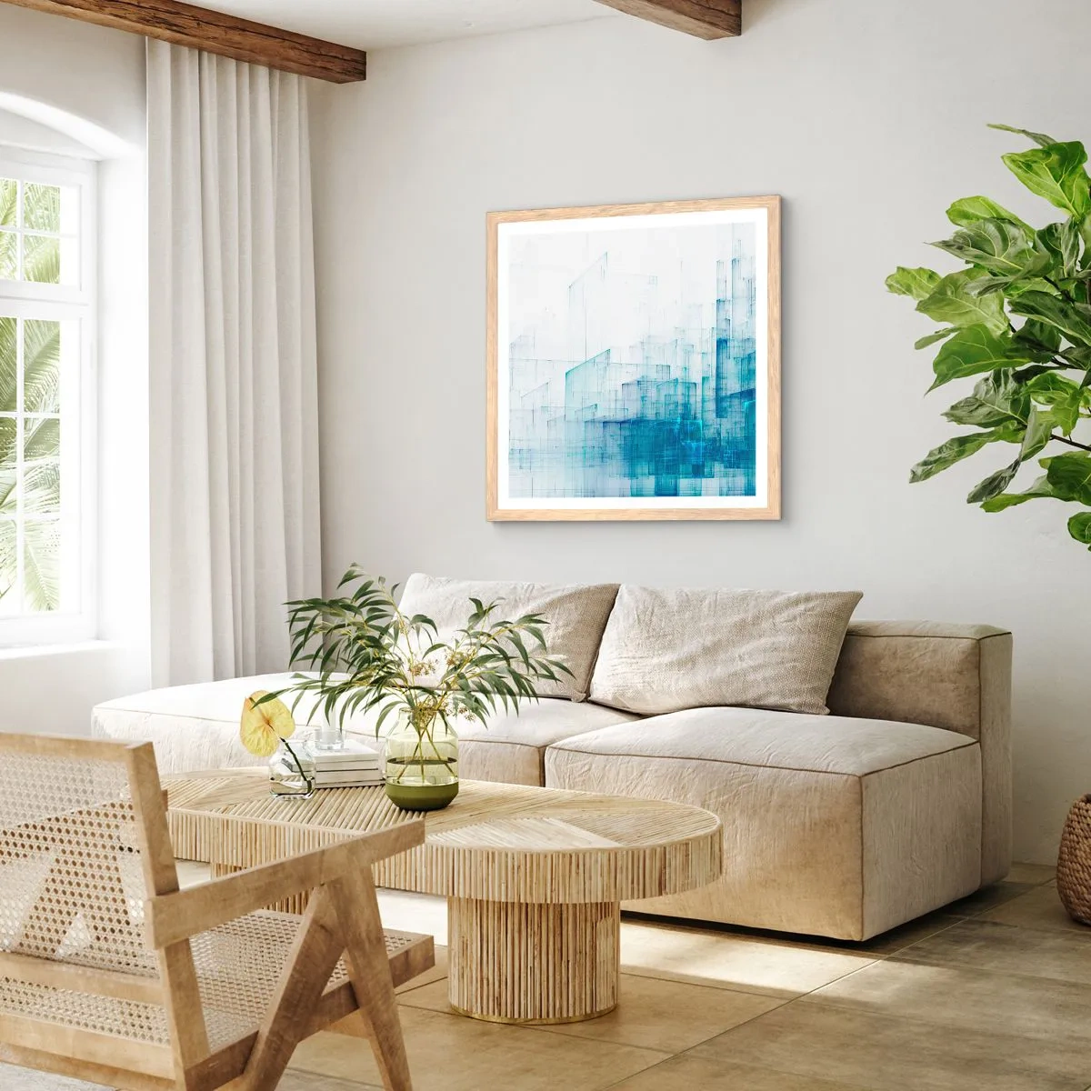 Plagát v ráme zo svetlého duba - Ako sa stal priestor - 30x30 cm