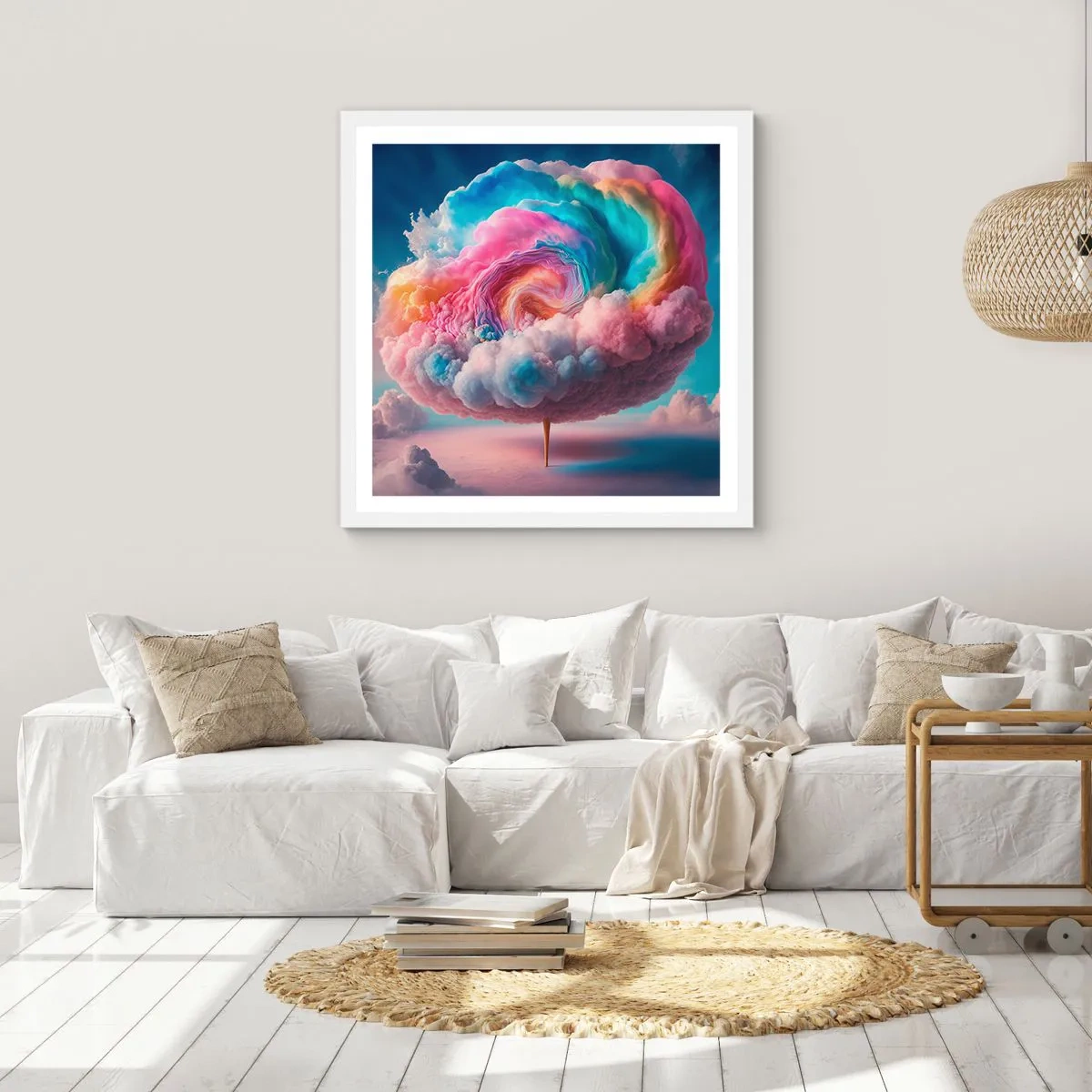 Plagát v bielom ráme - Sen o zábavnom parku - 40x40 cm