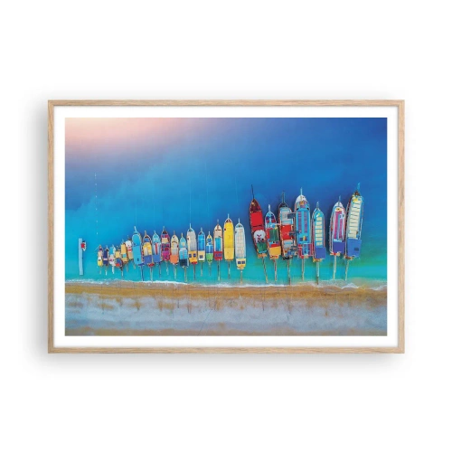 Plagát v ráme zo svetlého duba - Z vtáčej perspektívy - 100x70 cm