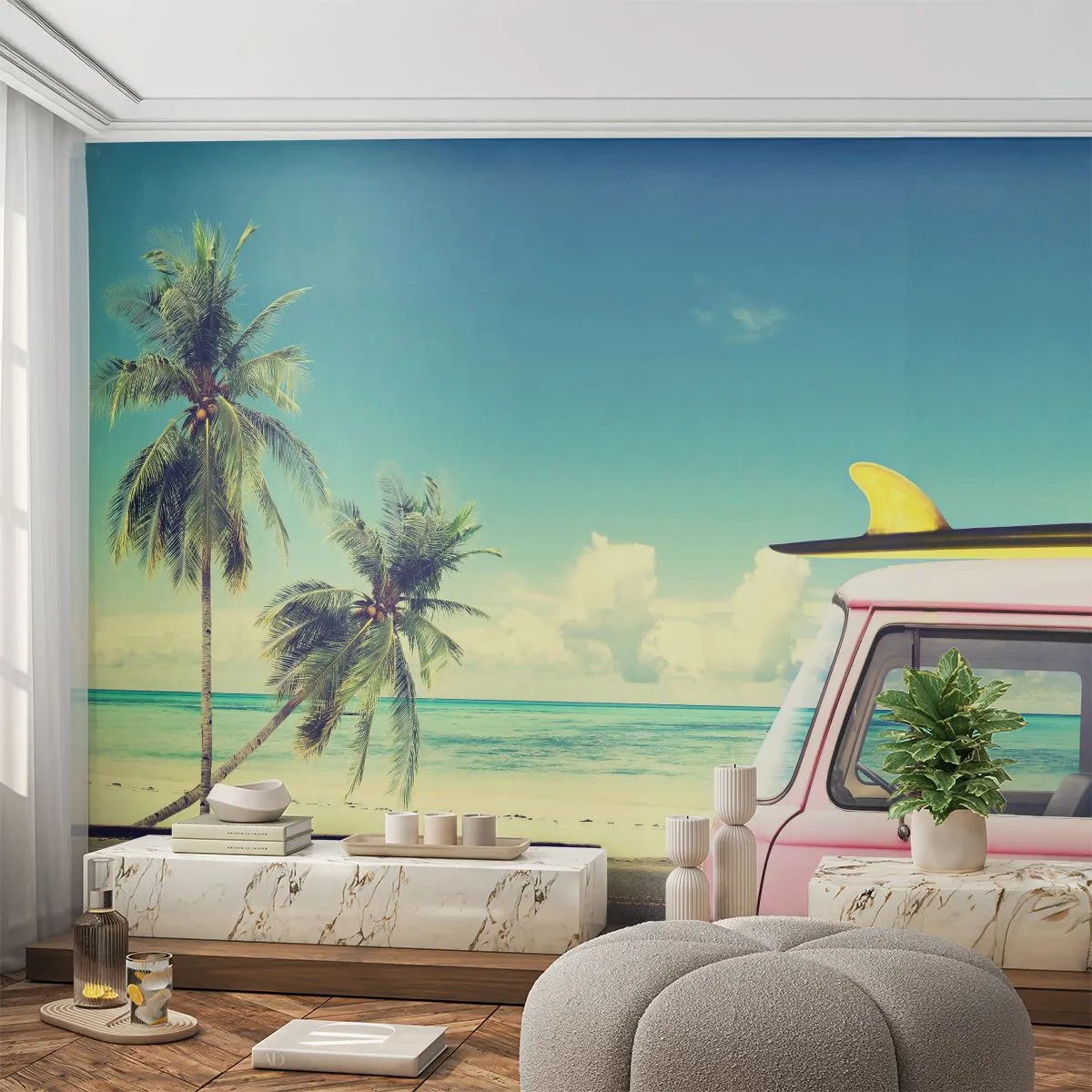 Fototapeta Premium Sand - Prázdniny, je čas začať - Krajina, Pláž, Surfovanie - 100x70 cm