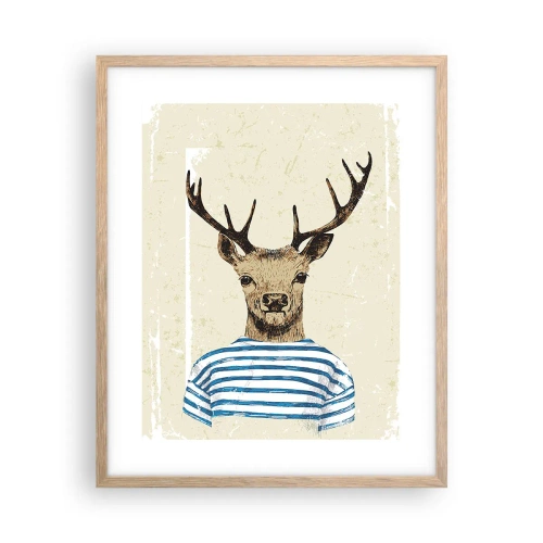 Plagát v ráme zo svetlého duba - Pretože mám rád pruhované košele! - 40x50 cm