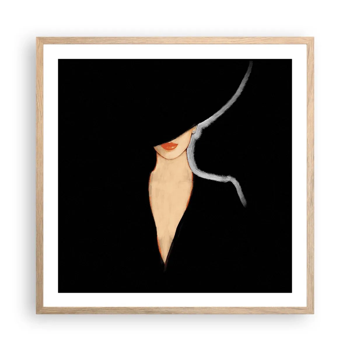 Plagát v ráme zo svetlého duba - Elegancia a štýl - 60x60 cm