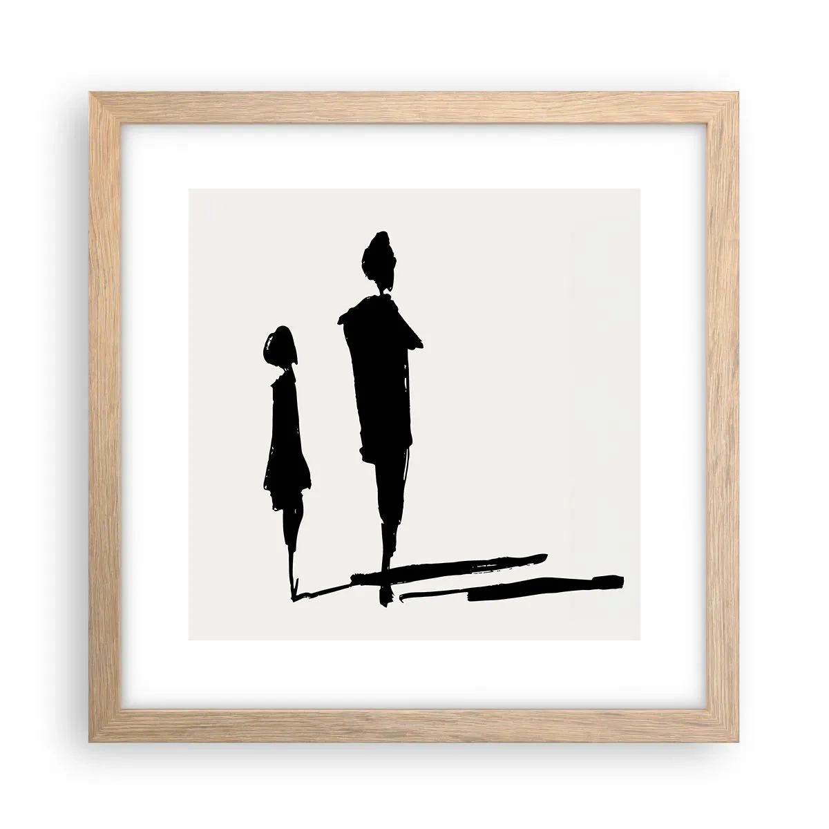Plagát v ráme zo svetlého duba - Určite spolu? - 30x30 cm