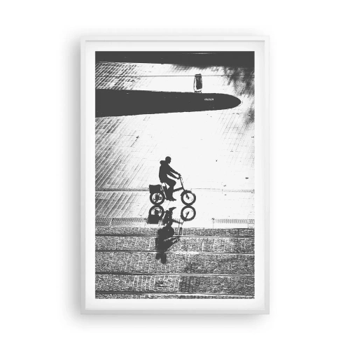 Plagát v bielom ráme - Dopredu, cez mesto - 61x91 cm