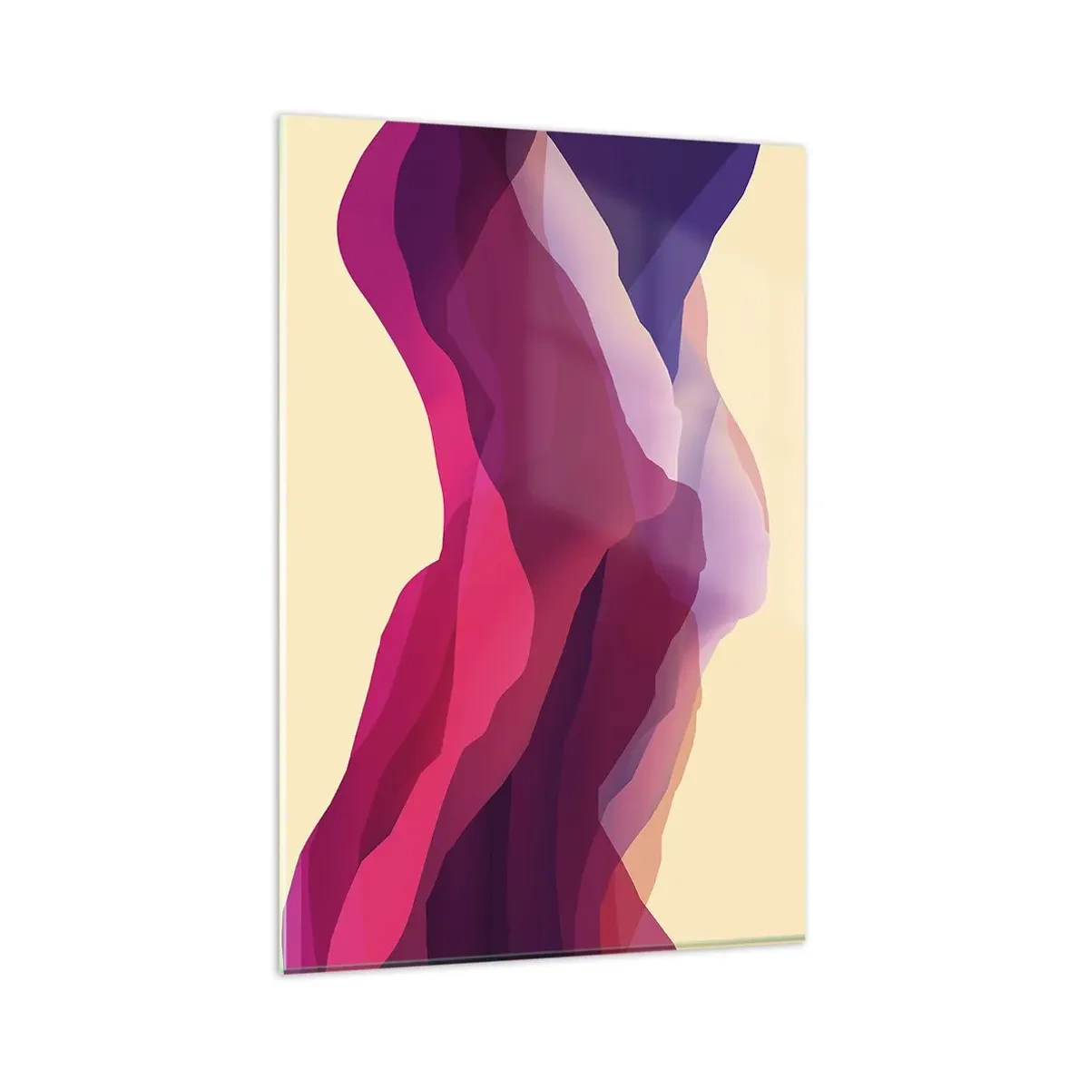 Obraz na skle - Fialové vlny - 80x120 cm