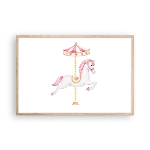 Plagát v ráme zo svetlého duba - Vyrazil z kopýtka - 91x61 cm