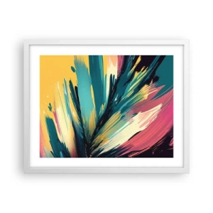 Plagát v bielom ráme - Kompozícia – explózia radosti - 50x40 cm