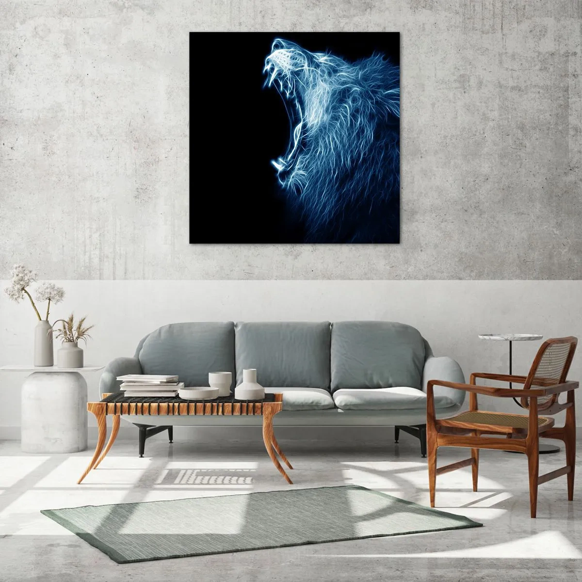 Obraz na skle - Ohnivý hnev kráľa - 70x70 cm