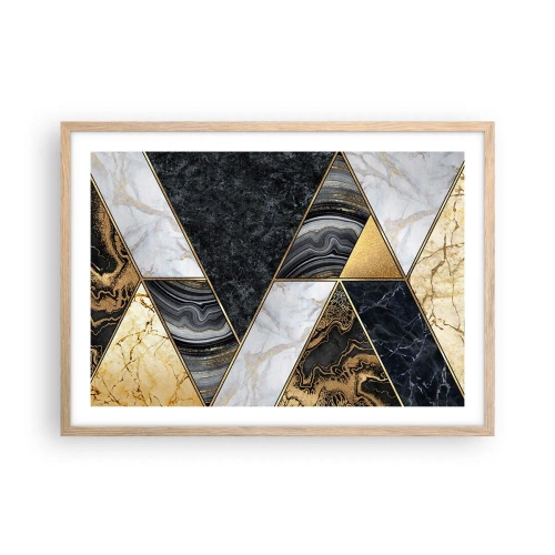 Plagát v ráme zo svetlého duba - Kameň vedľa kameňa - 70x50 cm