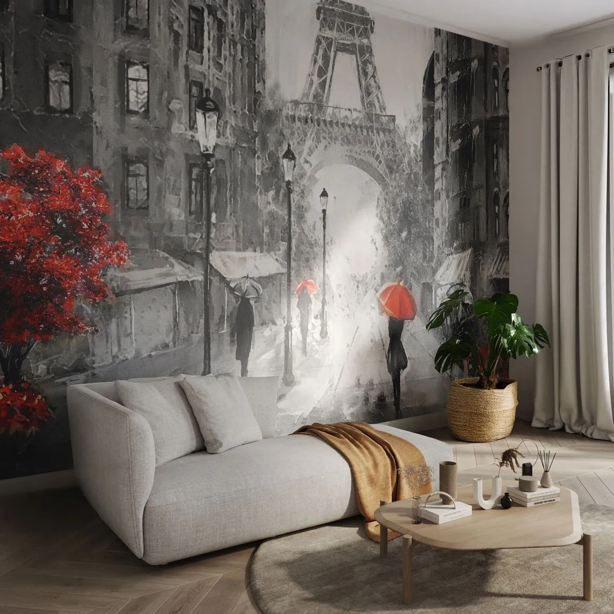 Samolepiaca Fototapeta Deluxe Sticker - Všetky cesty vedú k nej - Mesto, Paríž, Eiffelova veža - 400x280 cm