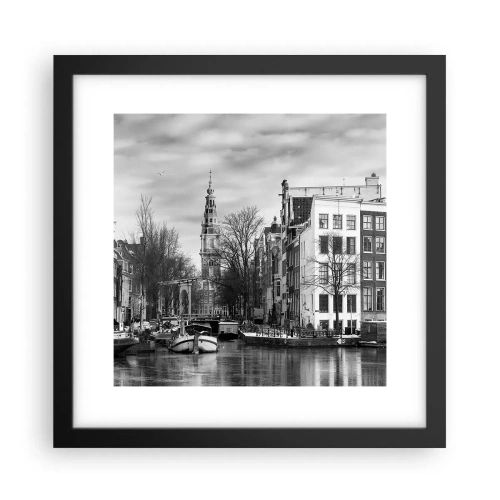 Plagát v čiernom ráme - Amsterdamské vibrácie - 30x30 cm