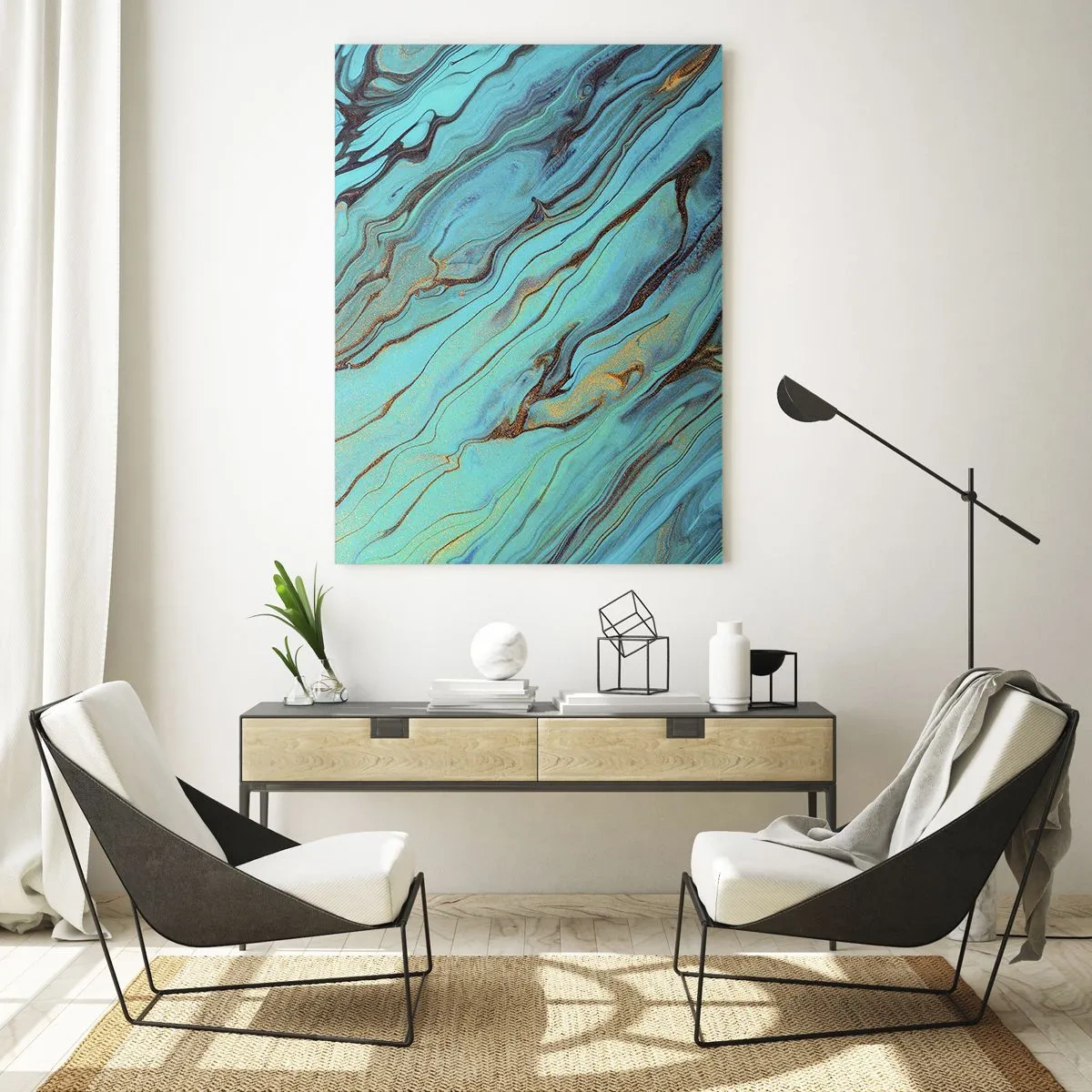 Obraz na skle - Tyrkysový príliv - 80x120 cm