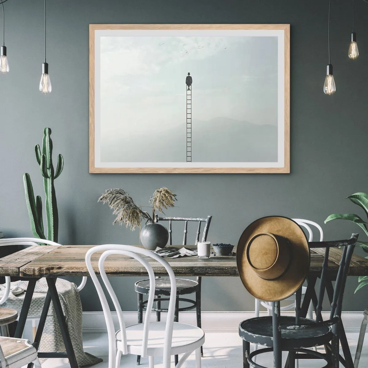 Plagát v ráme zo svetlého duba - Povzniesť sa nad to - 91x61 cm