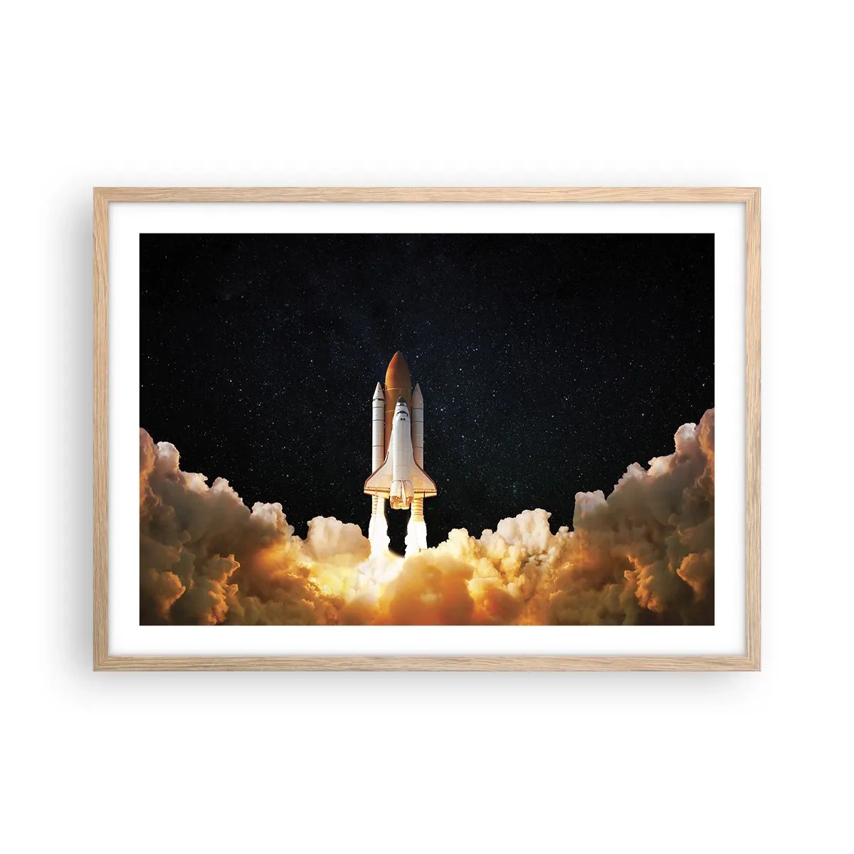 Plagát v ráme zo svetlého duba - Ad astra! - 70x50 cm