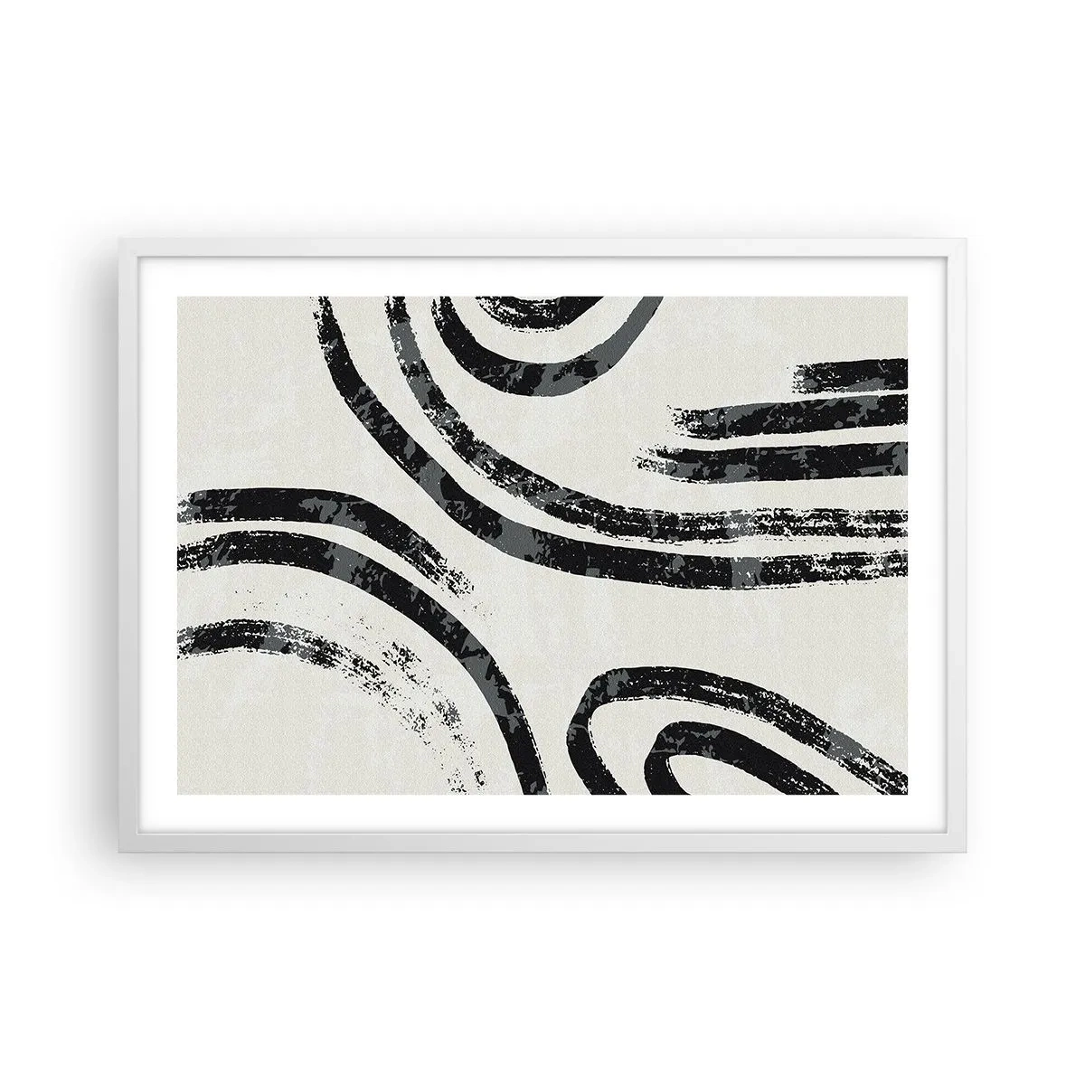 Plagát v bielom ráme - Napoly zastavený - 70x50 cm