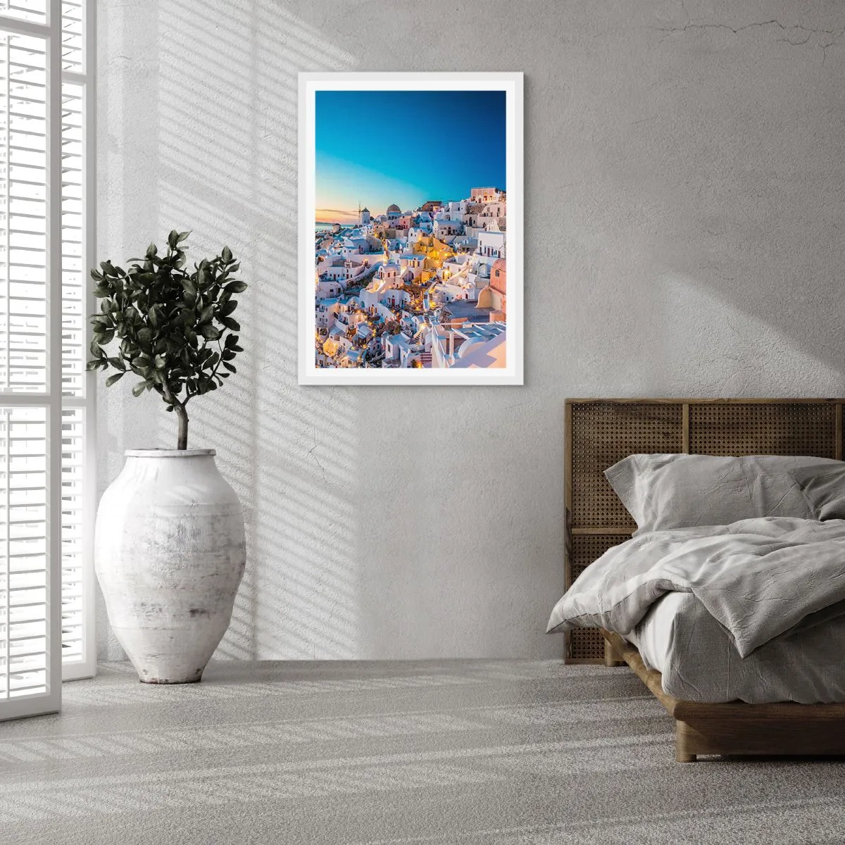 Plagát v bielom ráme - Esencia Grécka - 70x100 cm