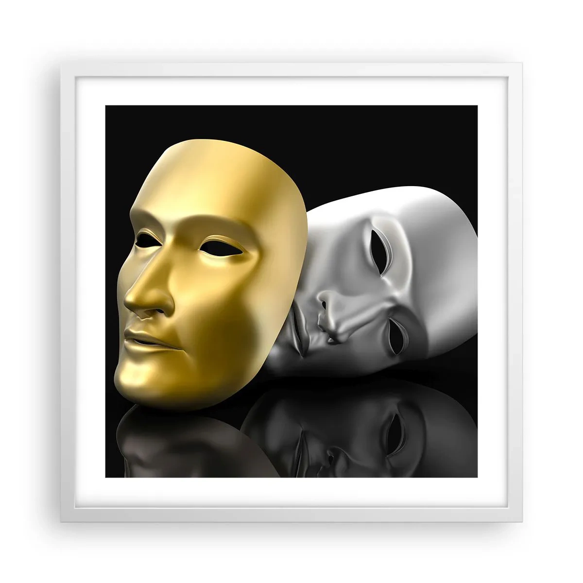 Plagát v bielom ráme - Život je divadlo - 50x50 cm