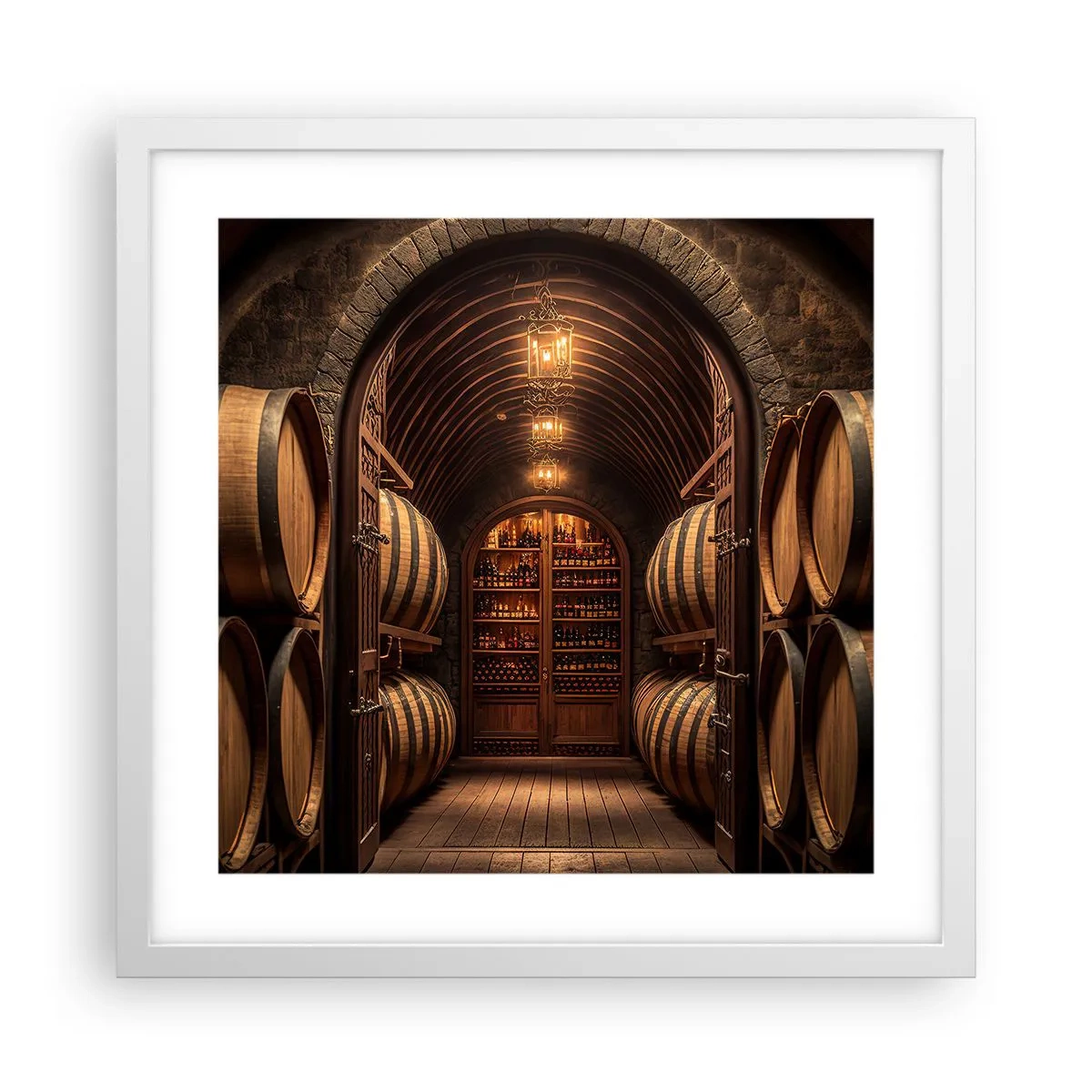 Plagát v bielom ráme - Nádherná pivnica - 40x40 cm