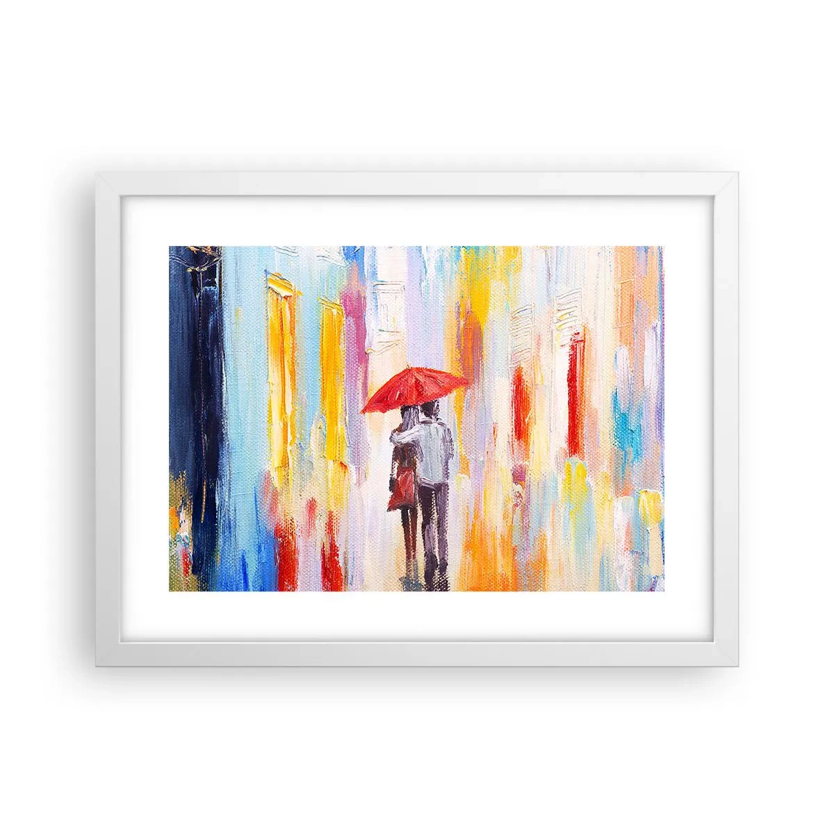 Plagát v bielom ráme - Nech prší ďalej - 40x30 cm