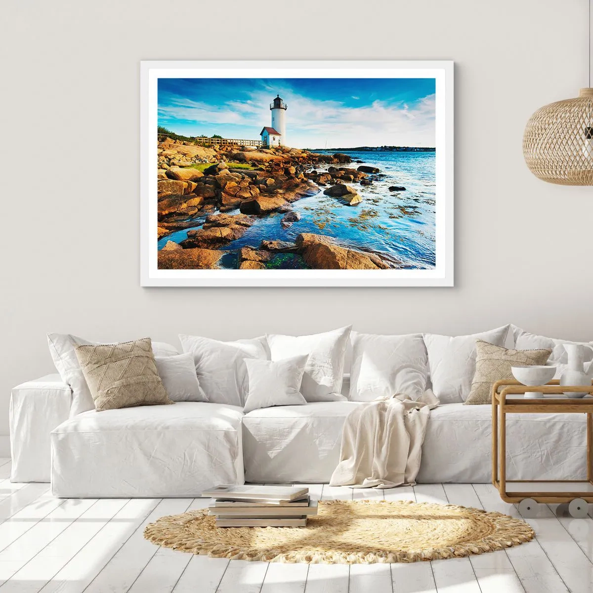 Plagát v bielom ráme - Vráťte sa šťastne, čakám - 40x30 cm