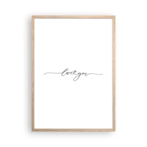 Plagát v ráme zo svetlého duba - Čierne na bielom - 50x70 cm