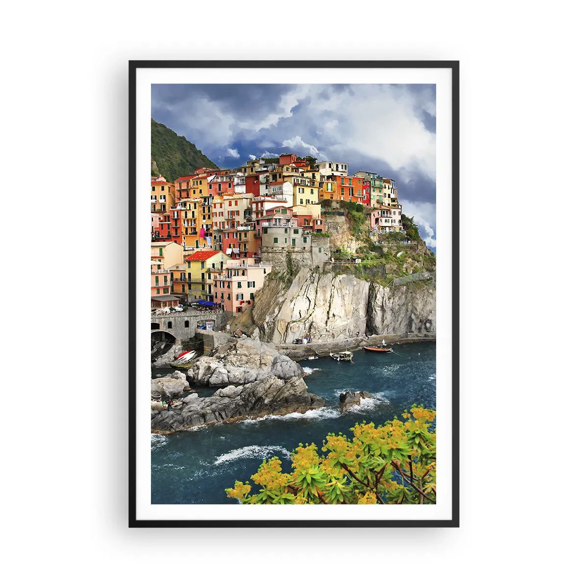 Plagát v čiernom ráme - Hromádka pritúlená k skalám - 70x100 cm