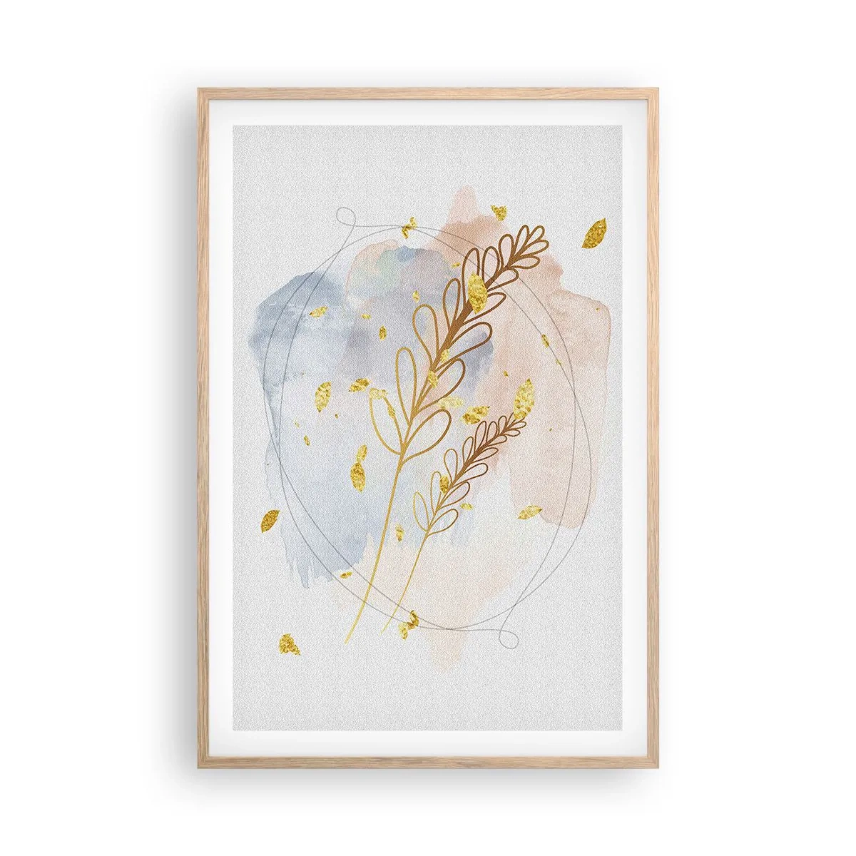 Plagát v ráme zo svetlého duba - Zlatý závan - 61x91 cm