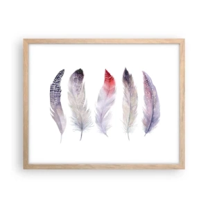 Plagát v ráme zo svetlého duba - Jemné ako rôznofarebná hmla - 50x40 cm