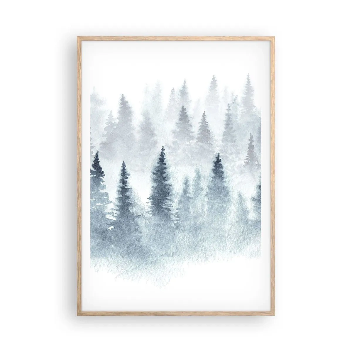 Plagát v ráme zo svetlého duba - Zahalené hmlou - 70x100 cm