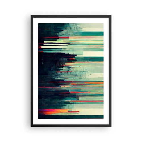 Plagát v čiernom ráme - Moderná abstrakcia s geometrickými líniami - 50x70cm - Futuristické mesto - Moderná nástenná dekorácia do obývacej izby a spálne ARTTOR