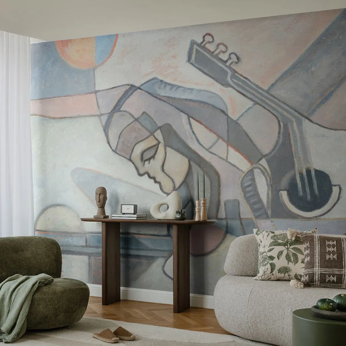 Fototapeta Premium Canvas - V moci hudby - Abstrakcia, kubizmus, Ľudia - 450x315 cm