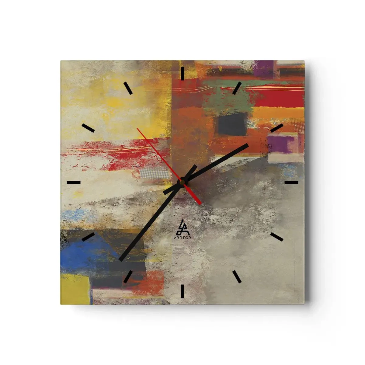 Nástenné hodiny - Geometria farieb - 30x30 cm