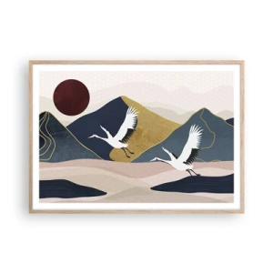 Plagát v ráme zo svetlého duba - Opäť ubehol ďalší deň - 100x70 cm