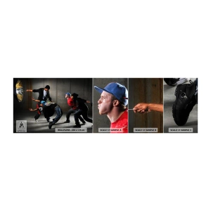 Vzorka samolepiacej fototapety Deluxe Sticker - Tancujúci s pouličným vetrom - Tancujte, Hudba, Ľudia - 100x30 cm