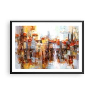 Plagát v čiernom ráme - Pod mostom je tiež krásne - 70x50 cm