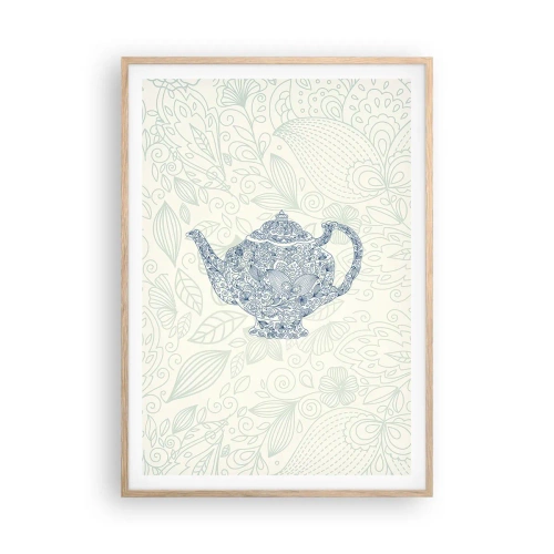 Plagát v ráme zo svetlého duba - Čajové kúzlo - 70x100 cm