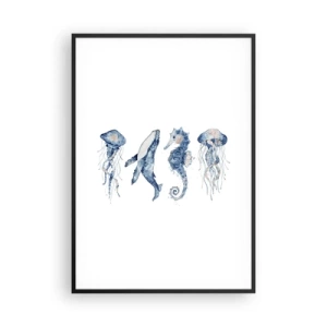 Plagát v čiernom ráme - Morská divočina - 70x100 cm