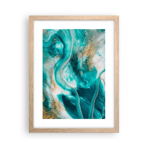 Plagát v ráme zo svetlého duba - Rieka zlata - 30x40 cm