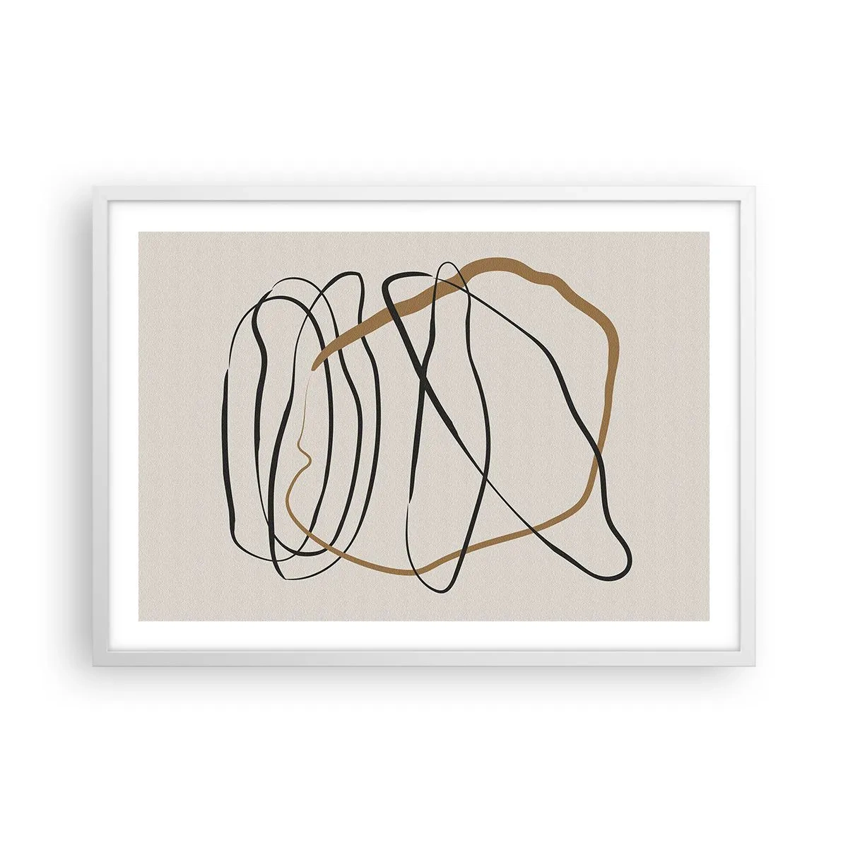 Plagát v bielom ráme - Kompozícia – tanec v slučke - 70x50 cm