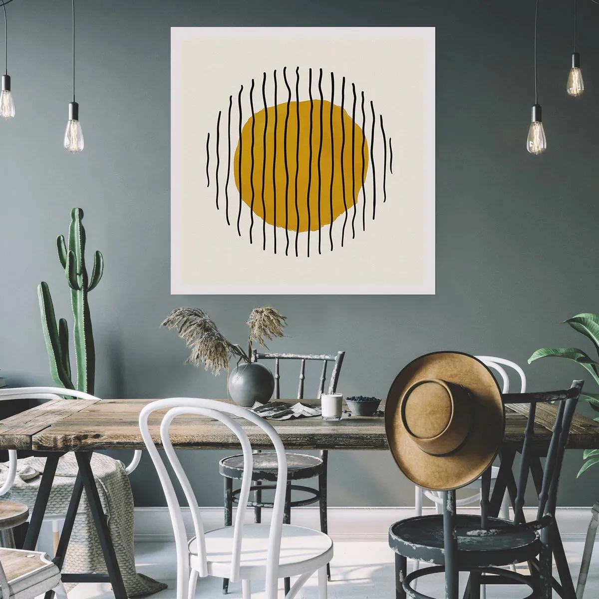 Plagát - Abstrakcia kmitajúca žiarom - 40x40 cm