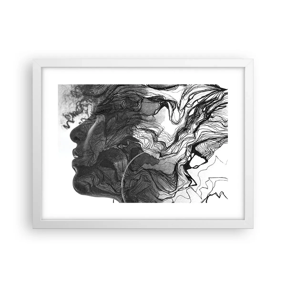 Plagát v bielom ráme - Zapletená v snoch - 40x30 cm