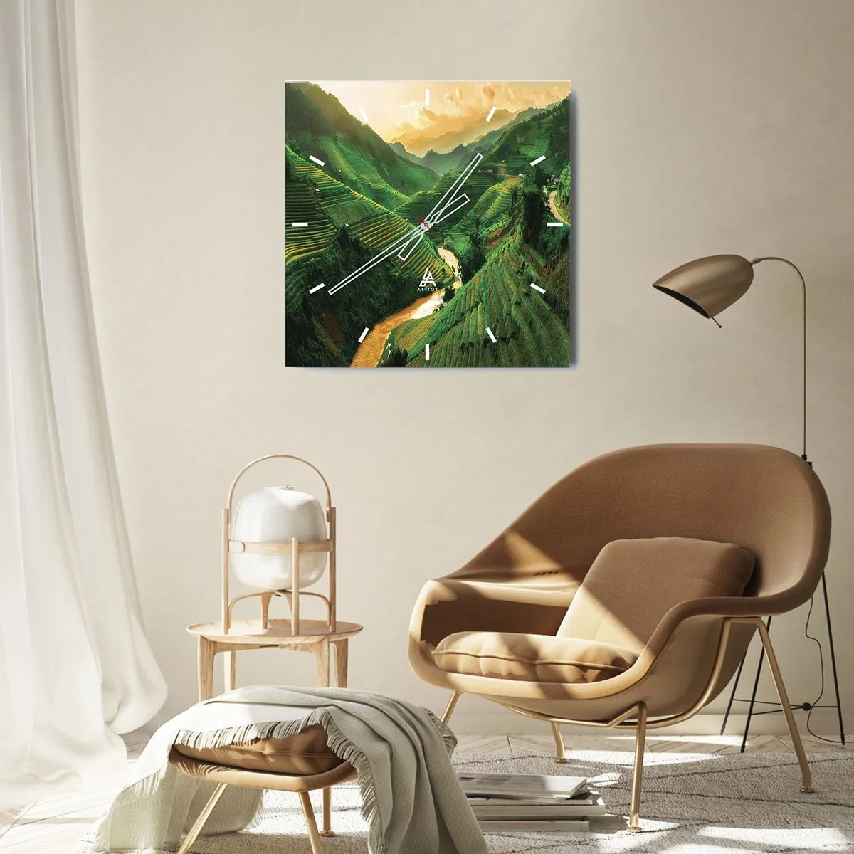 Nástenné hodiny - Vietnamské údolie - 40x40 cm