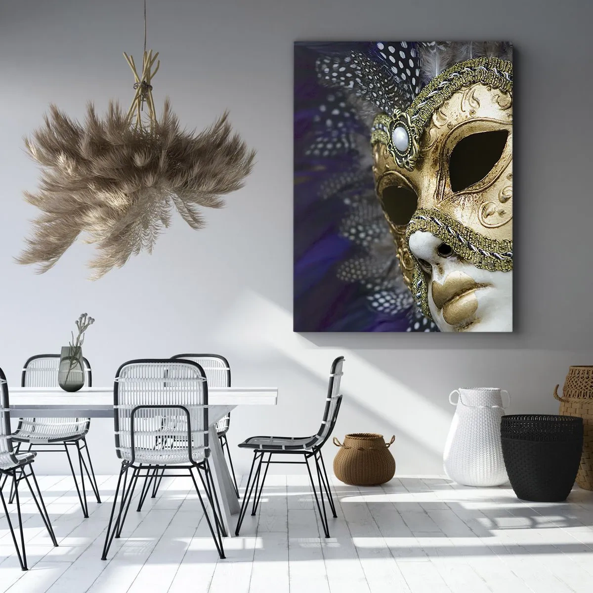 Obraz na plátne - Benátsky portrét v zlate - 45x80 cm