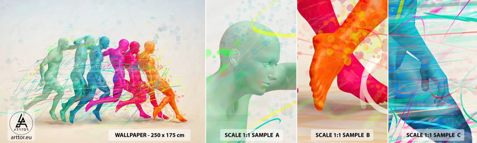 Vzorka Fototapeta Standard Eco - Harmónia pohybu - Abstrakcia, Muž, Šport - 100x30 cm