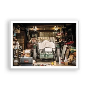 Plagát v bielom ráme - Späť do minulosti - 100x70 cm